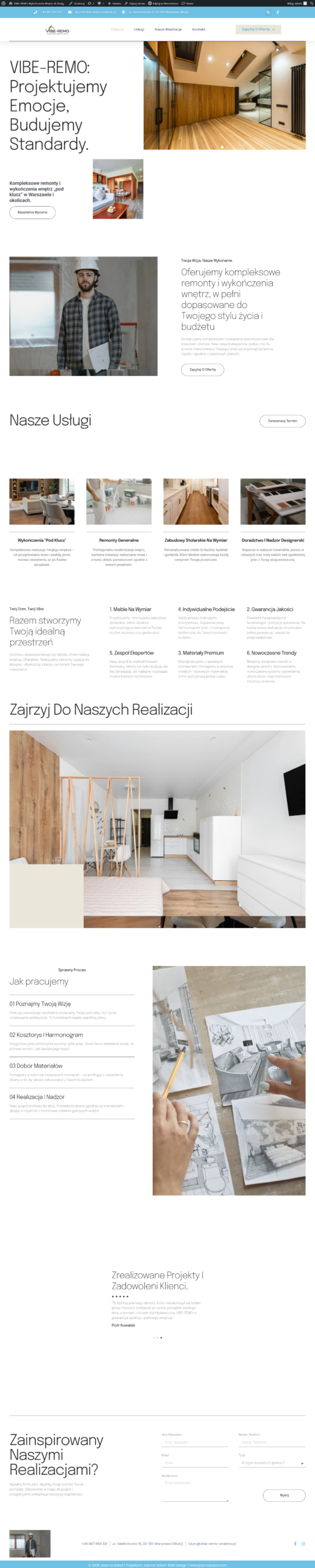 Realizacja VIBE-REMO - Wykończenia wnętrz